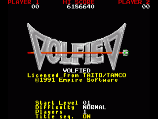 Volfied title screen for Amiga